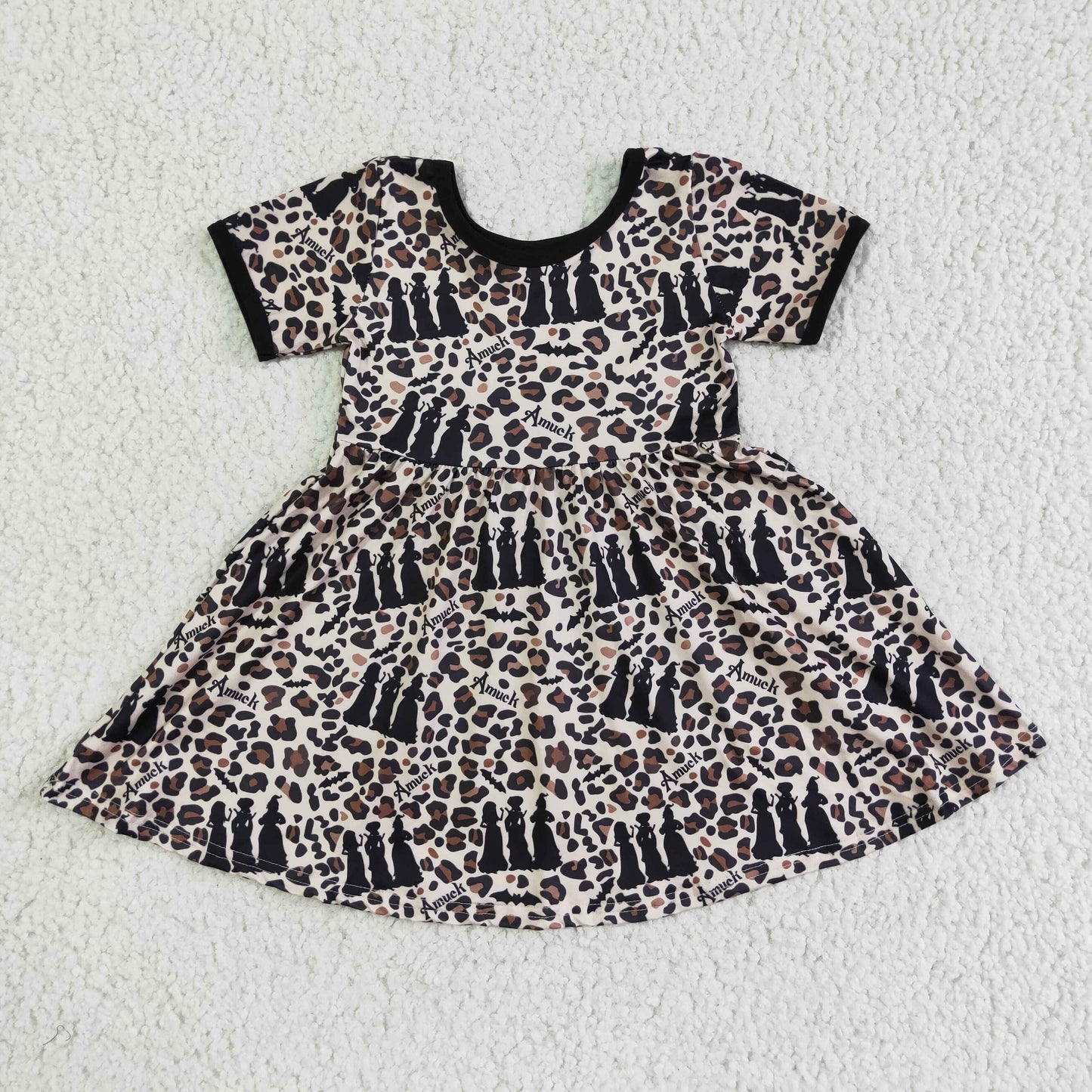 GSD0105 Leopard Print Halloween Girls Dress