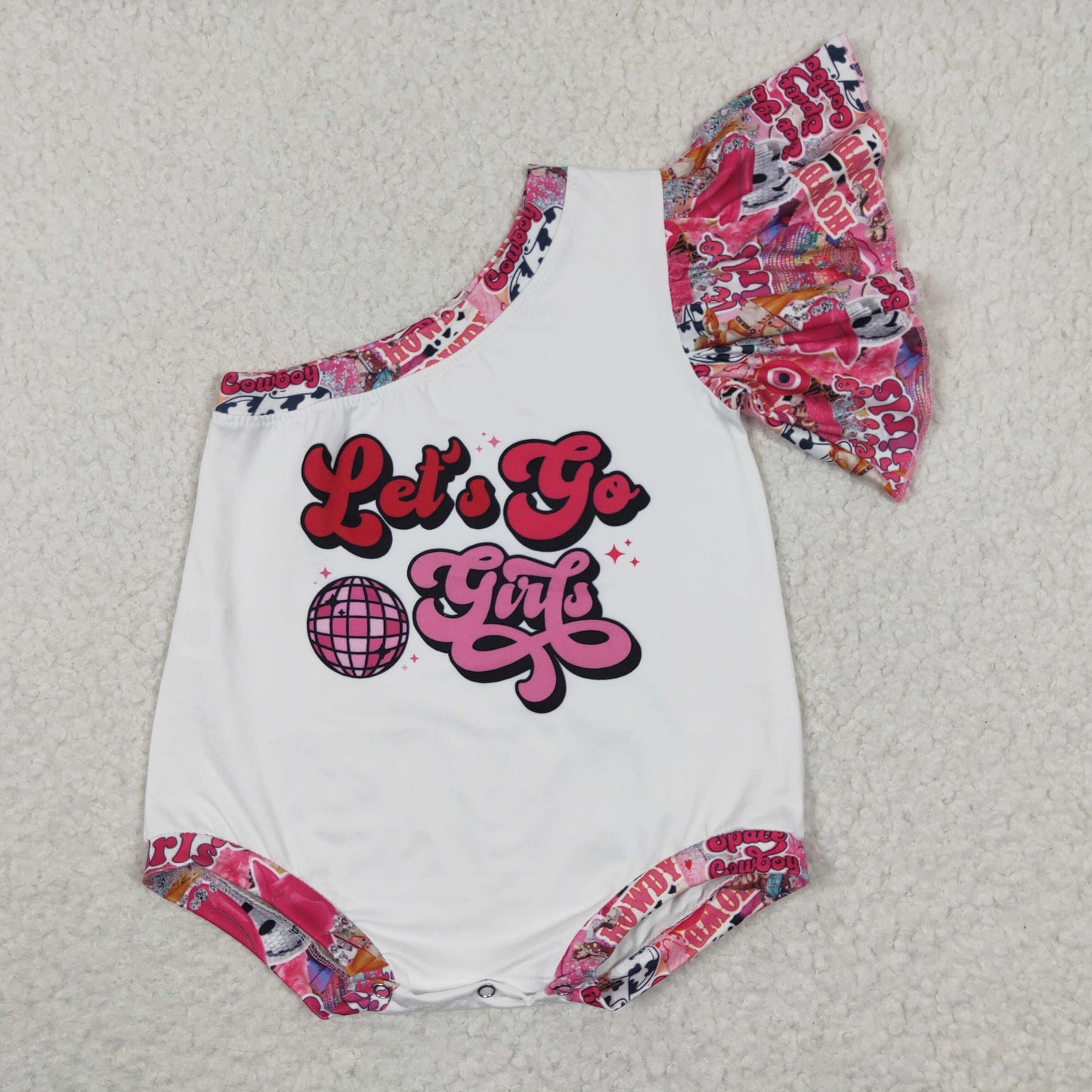 SR0319 Let's Go Girl Baby Girls Romper