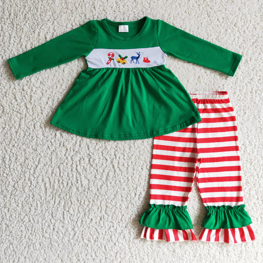 GLP0166 Embroidery Christmas Green Cute Outfits