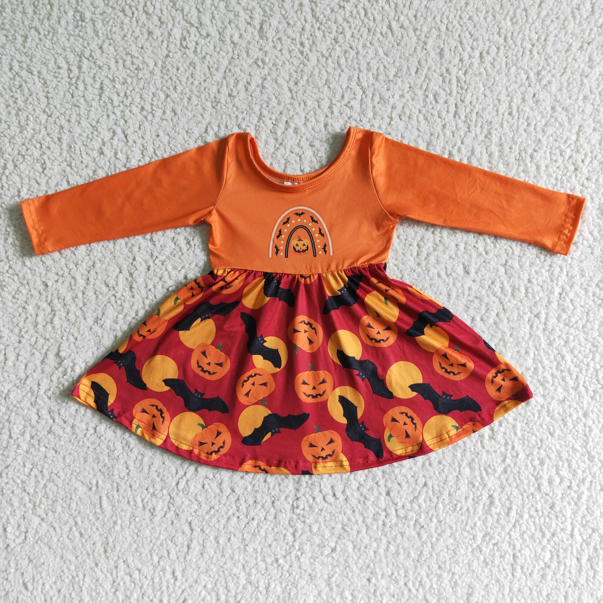 GLD0016 Halloween Pumpkin Girls Dress