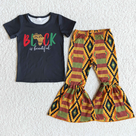 B7-16 Black History Month Aztec Design Baby Girls Outfits