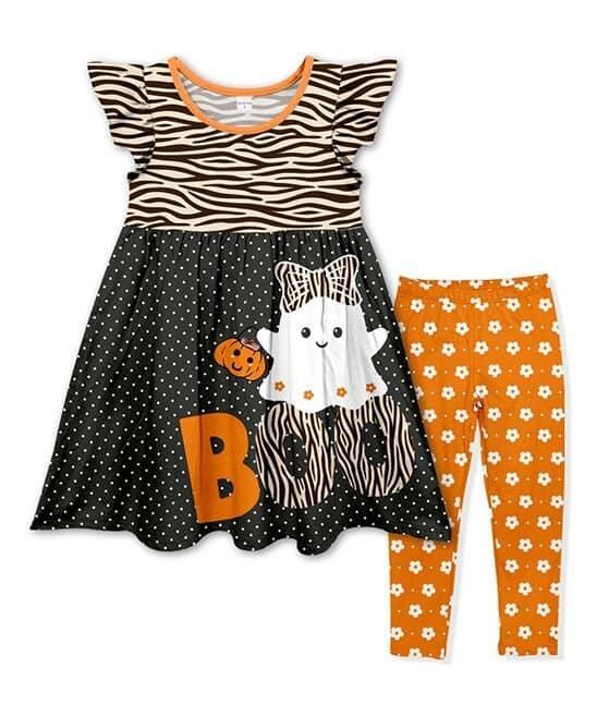 GSPO0169 Halloween Ghost Flutter Sleeve Boo Girls Outfits