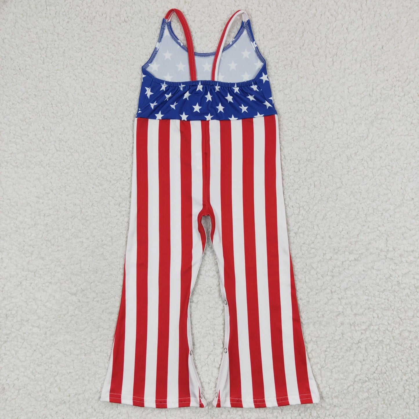 SR0256 4th Of July Baby Girls Jumpsuits