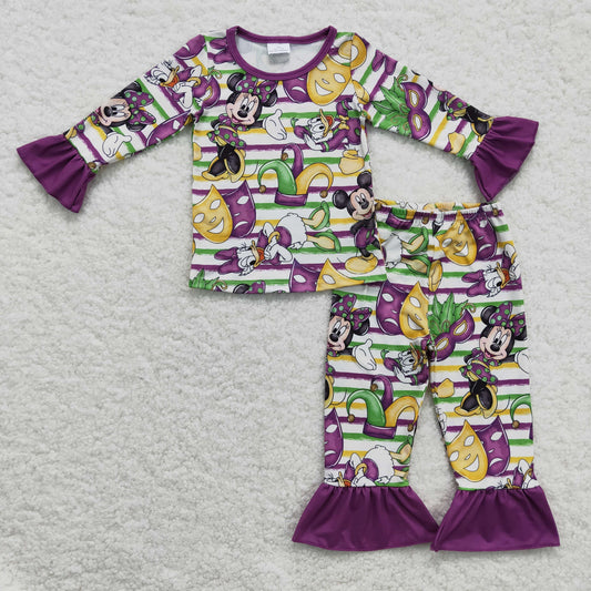 GLP0344 Mardi Gras Purple Girls Pajamas