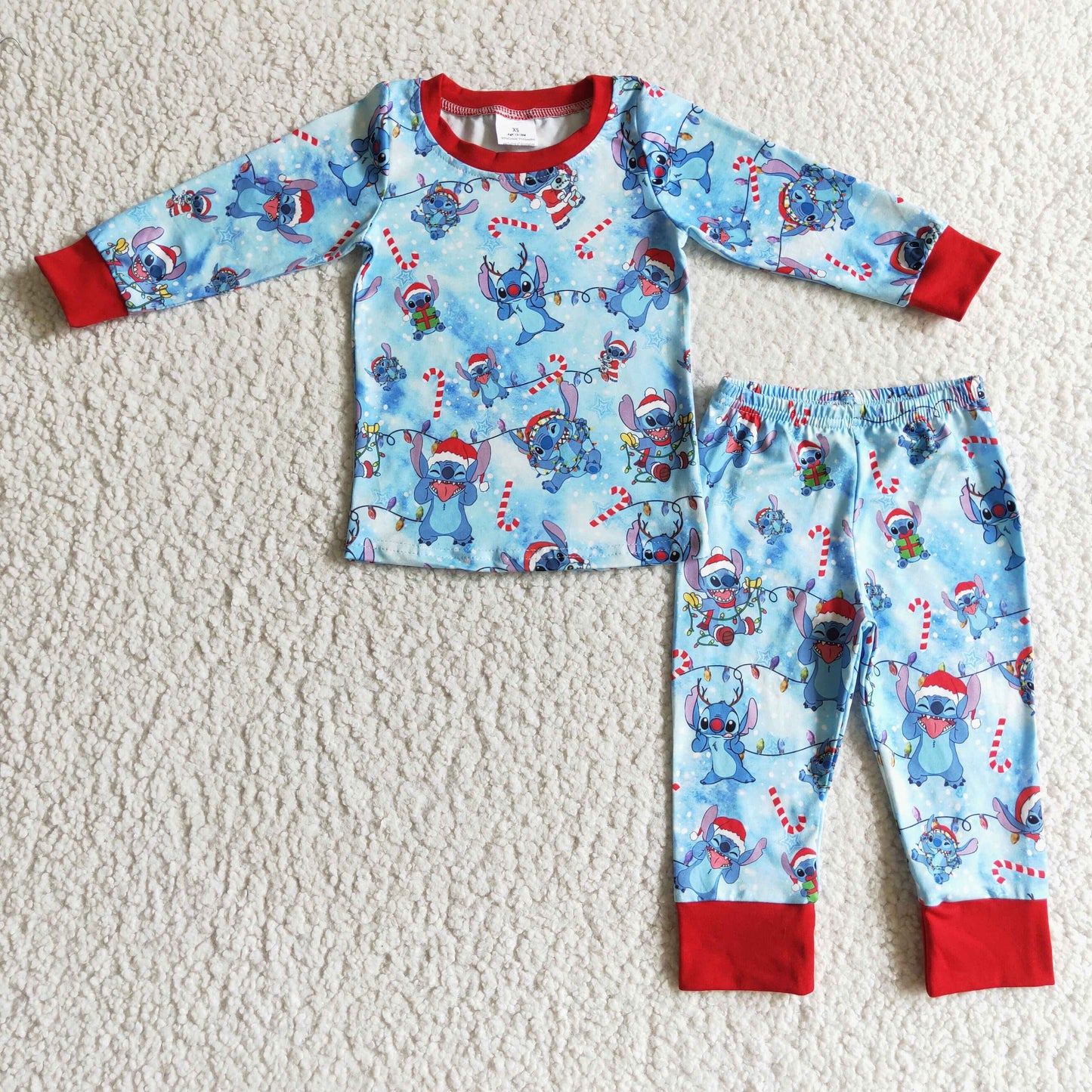 BLP0096 Christmas Cartoon Blue Boys Pajamas