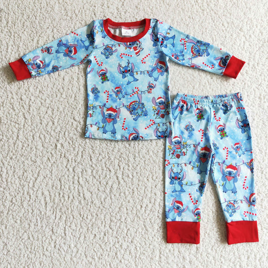BLP0096 Christmas Cartoon Blue Boys Pajamas