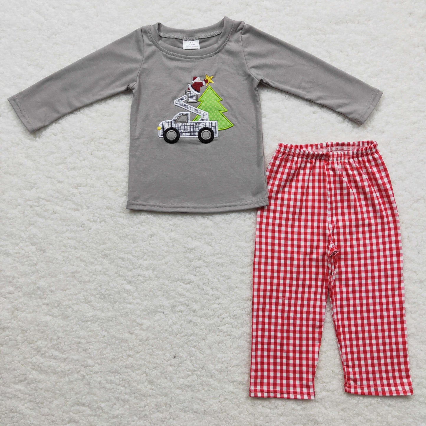 BLP0135 Christmas Tree & Car Embroidery Boys Outfits