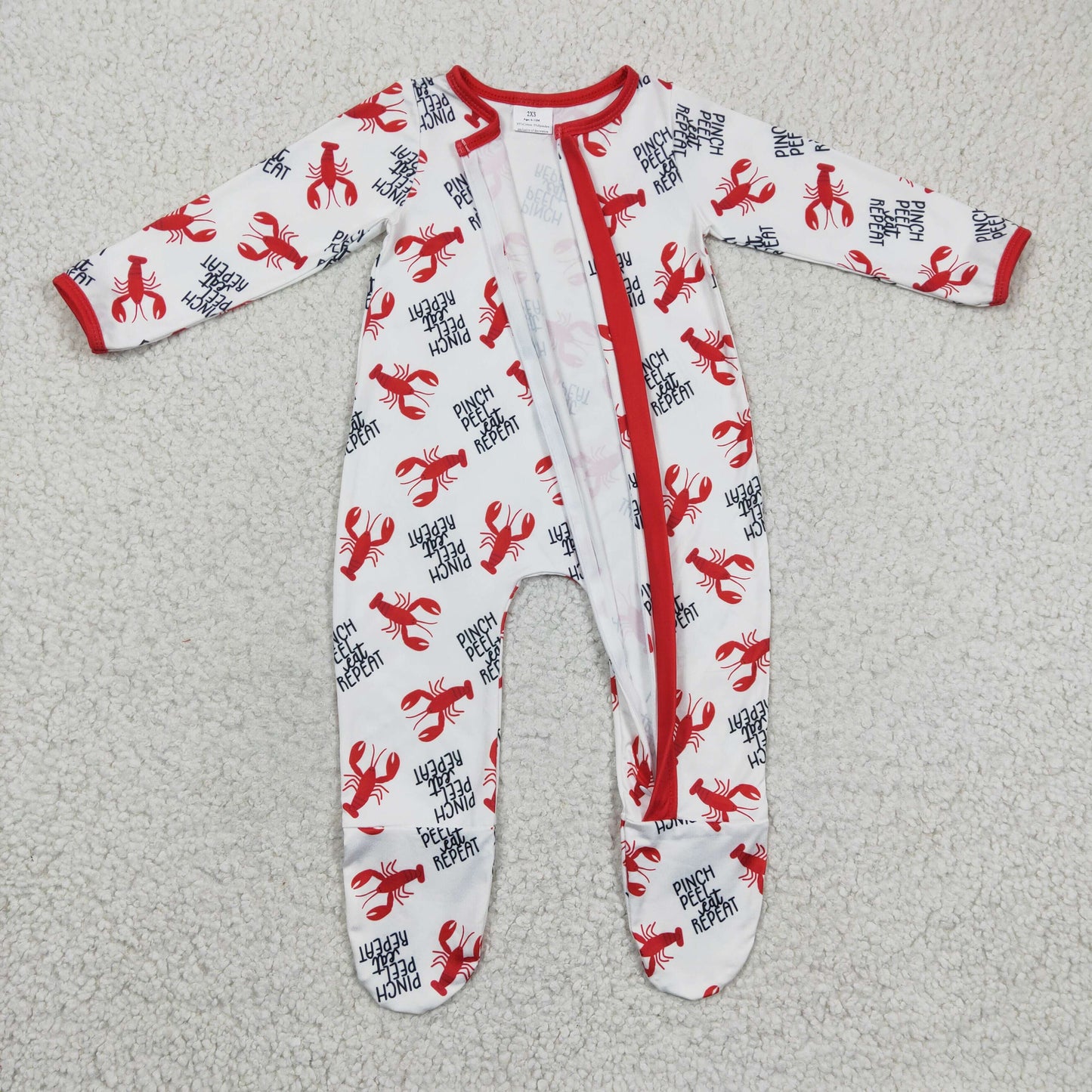 LR0257 Lobster zip romper