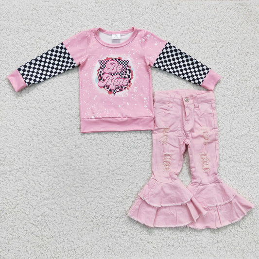 GLP0410 Pink Valentine Be Mine Denim Jeans Girls Outfits