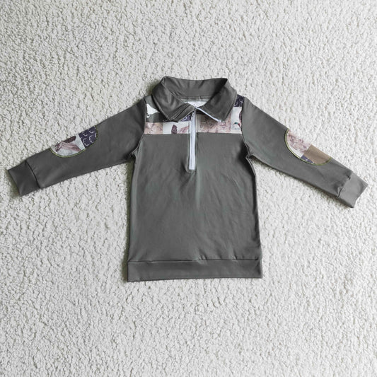 BT0103 Hunting Mallard Duck Teal Boys Green Pullover