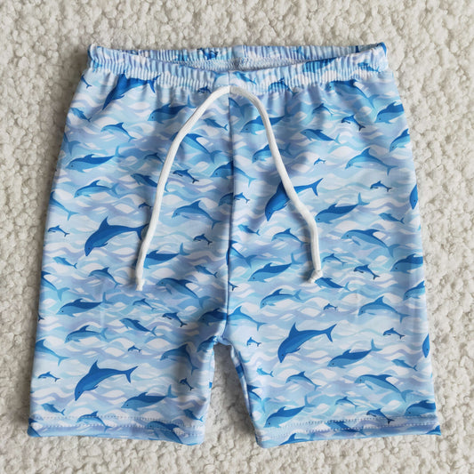 Boys Whale Blue Swimming Trunks