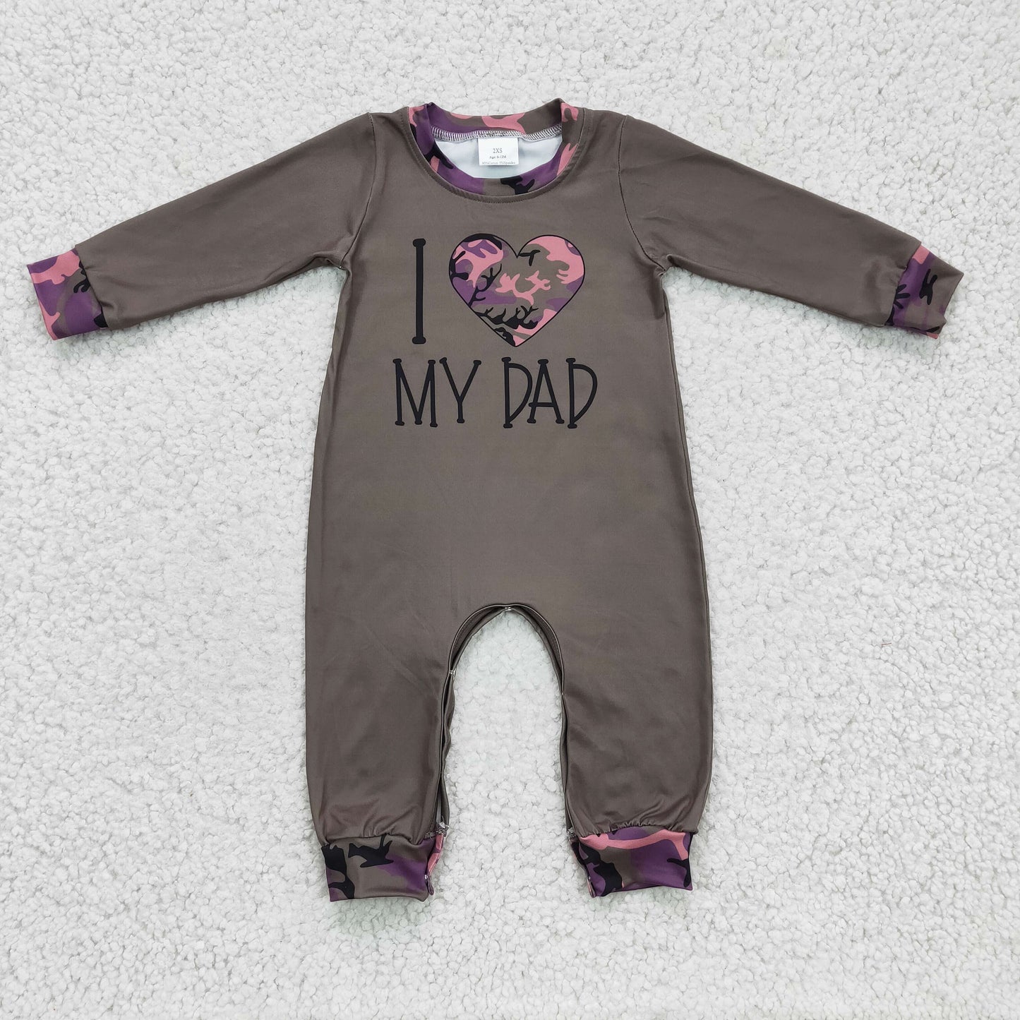 LR0236 I Love My Dad Camo Romper