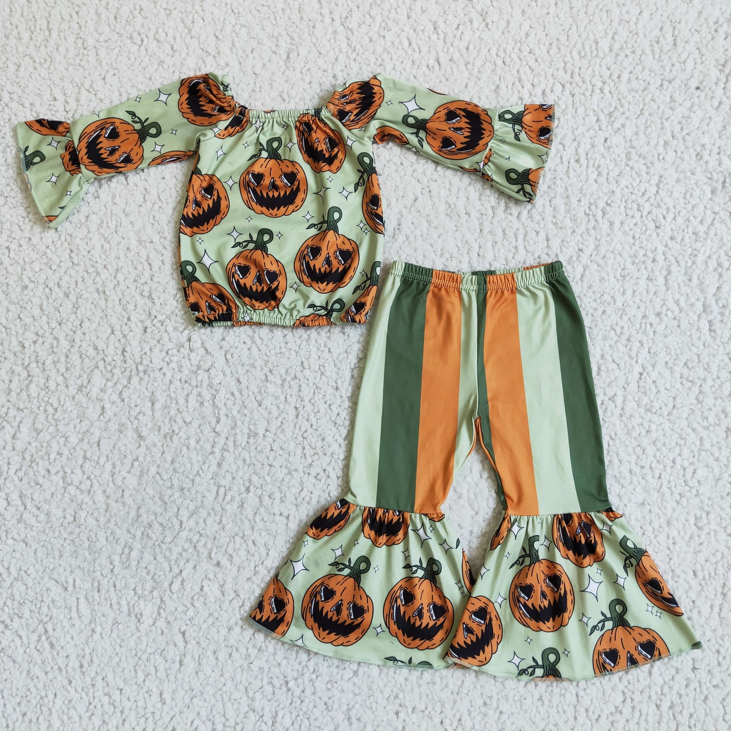 GLP0023 Halloween Pumpkin Fall Off Shoulder Outfits