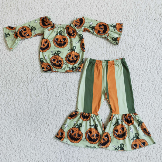 GLP0023 Halloween Pumpkin Fall Off Shoulder Outfits