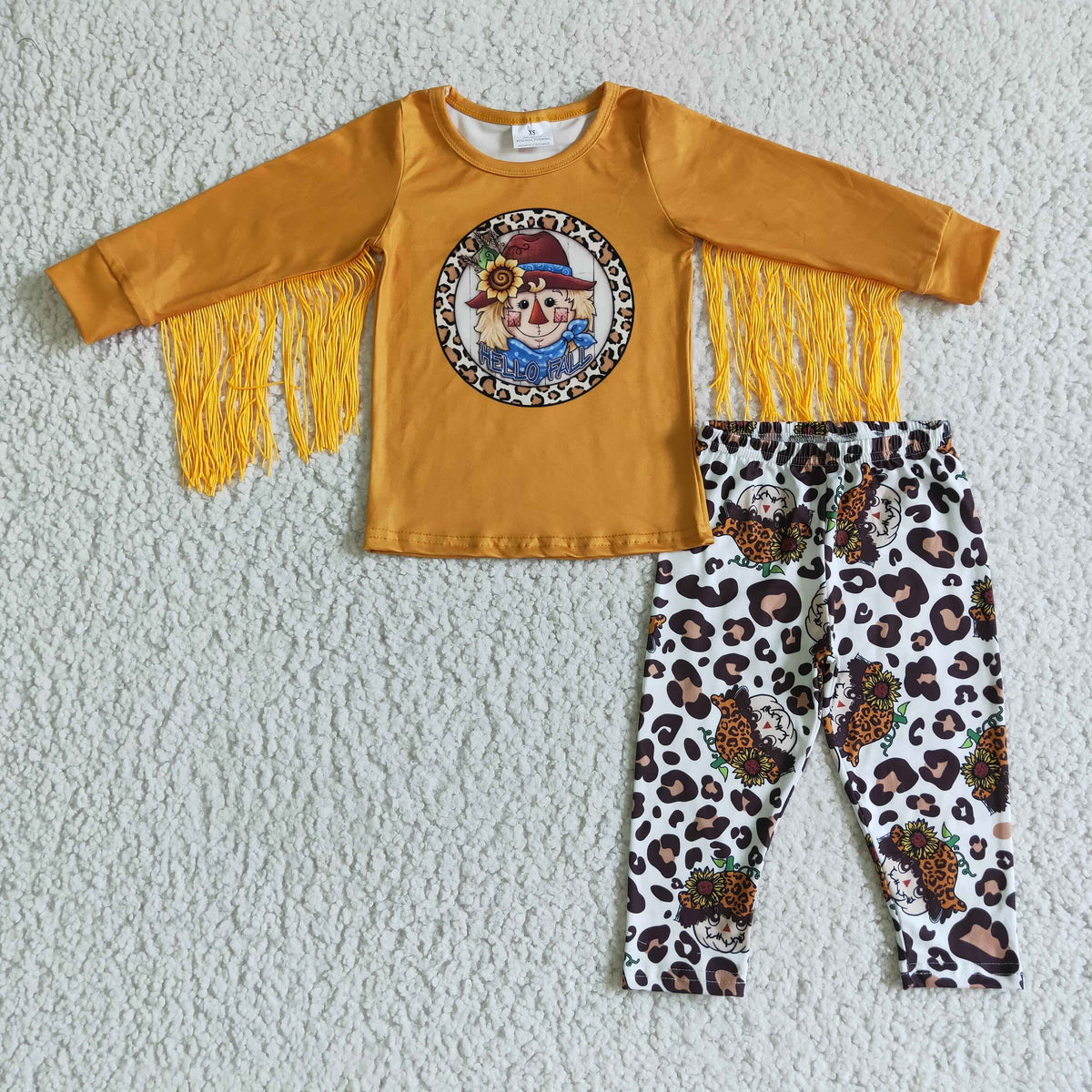 GLP0167 Fall Scarecrow Tassels Girls Outfits