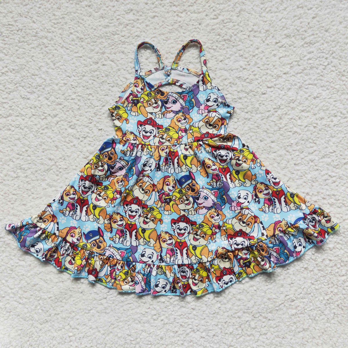 GSD0291 Cartoon Baby Girls Casual Dogs Twirl Dress