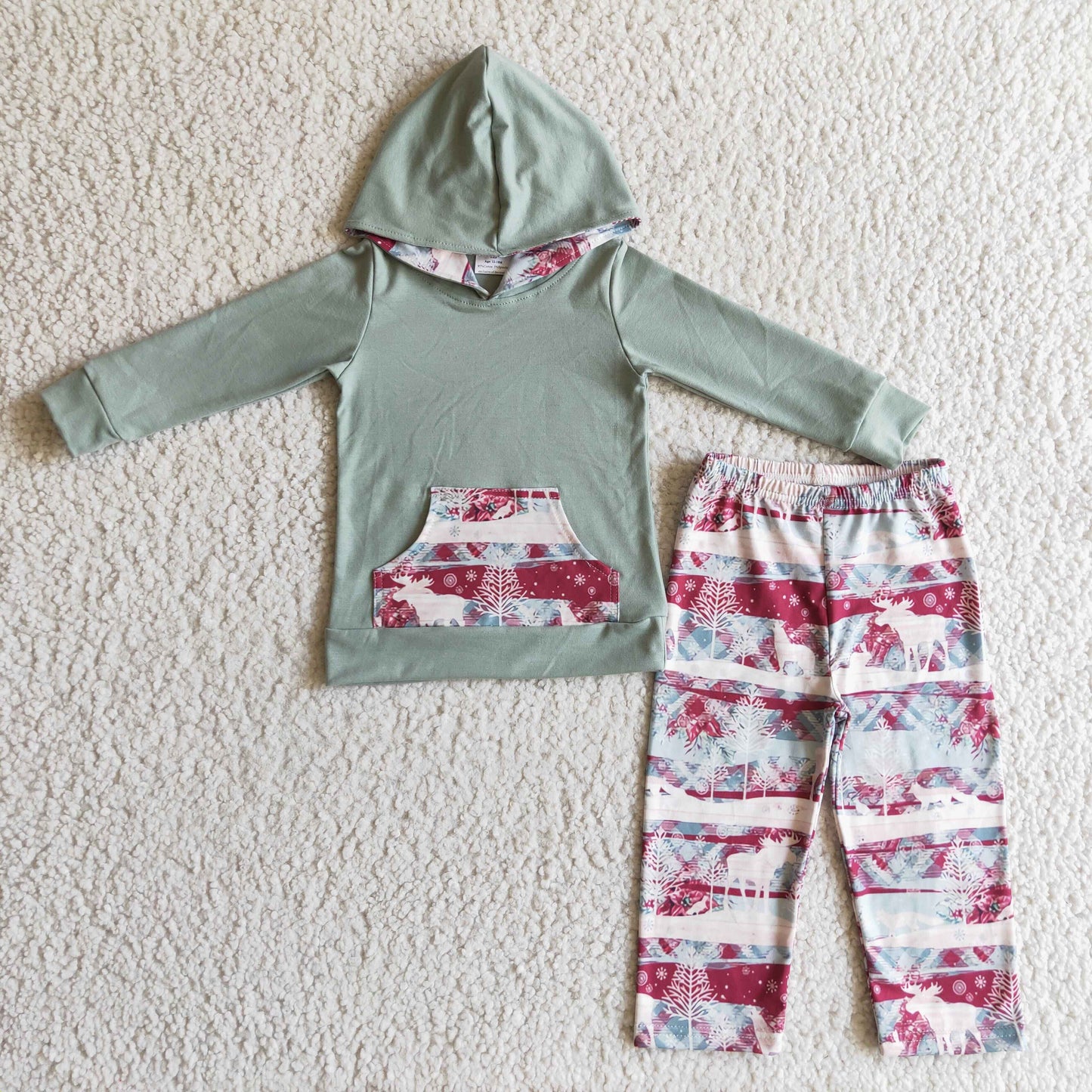 BLP0102 Christmas Deer Boys Hoodie Set