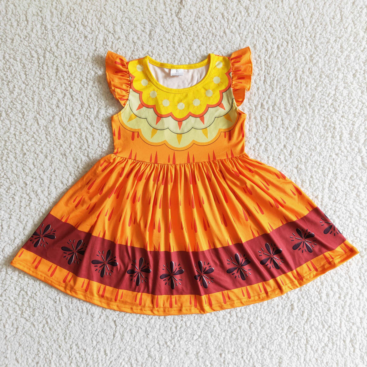 DSD0006 Flutter Sleeve Cartoon Girls Twirl Dress