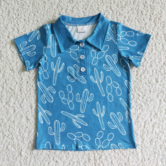 BT0020 Boys Blue Cactus Top T-shirts