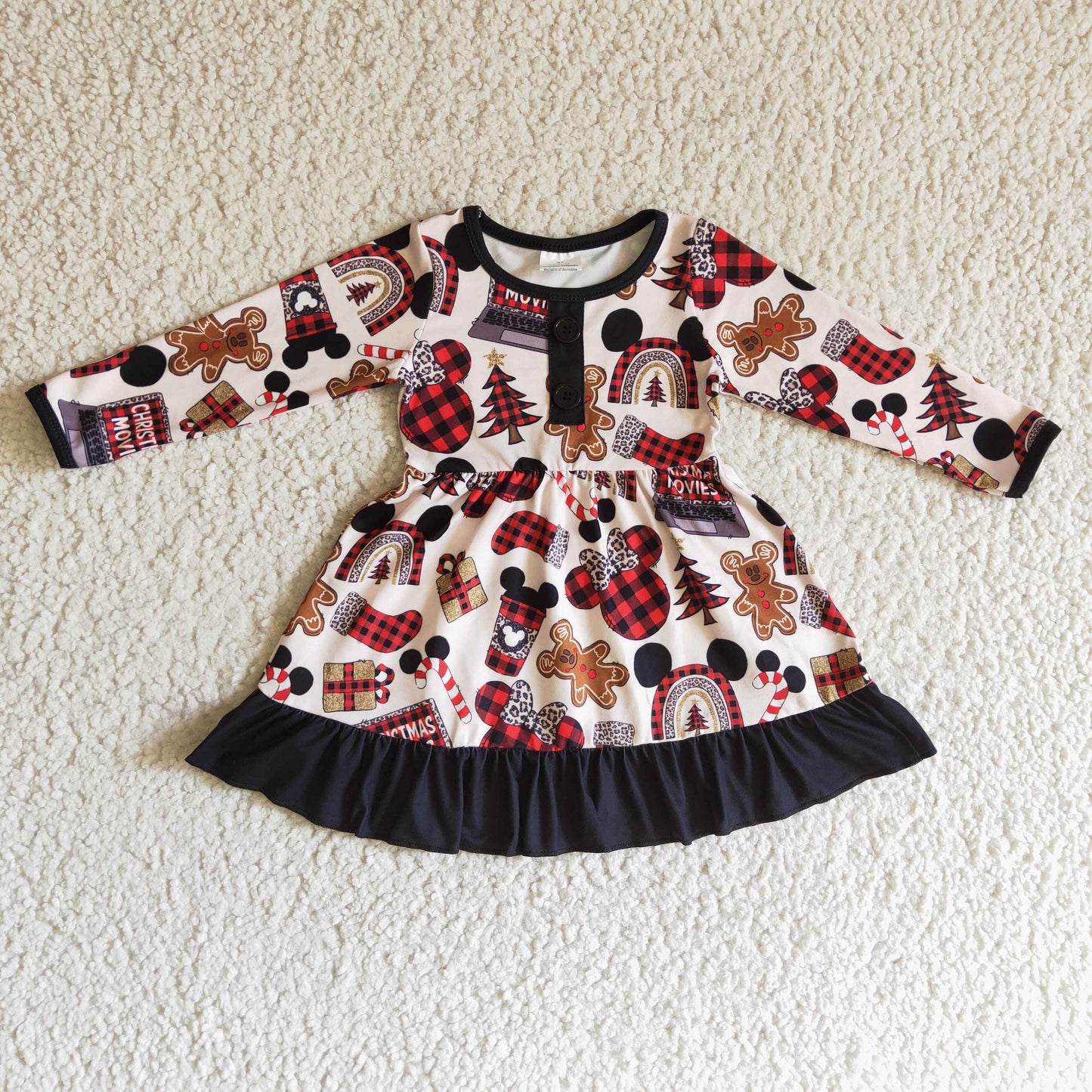 GLD0124 Christmas Cartoon Girls Cool Dress