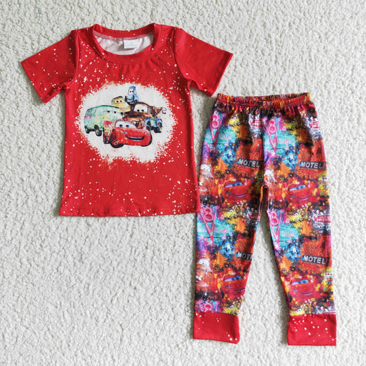 BSPO0011 Cartoon Red Boys Car Outfits