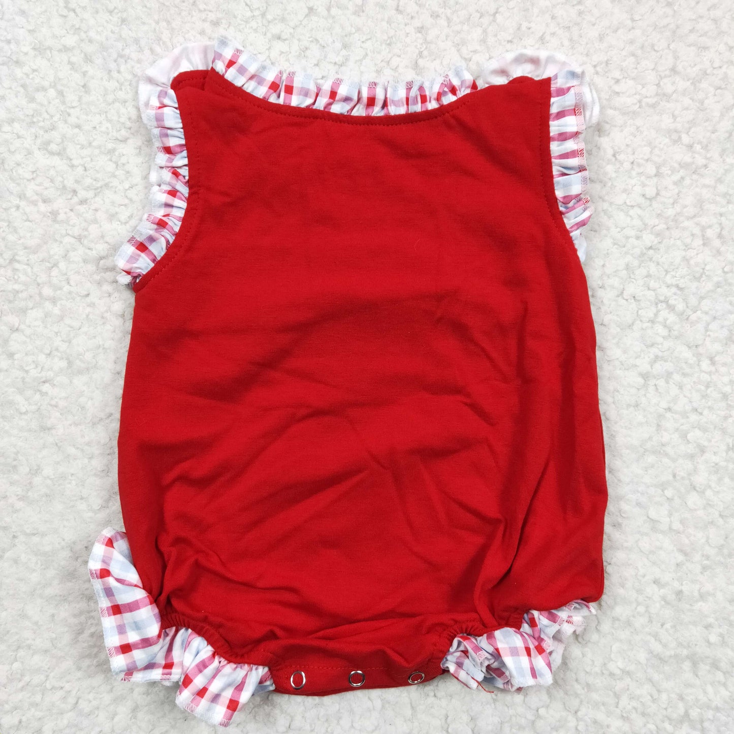 SR0156 Embroidery Crab Girls Summer Romper