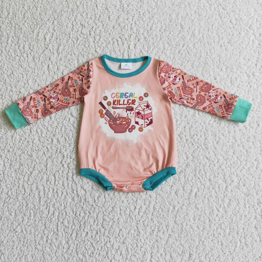 LR0122 Halloween Milk Cake Baby Girls Bummies Romper