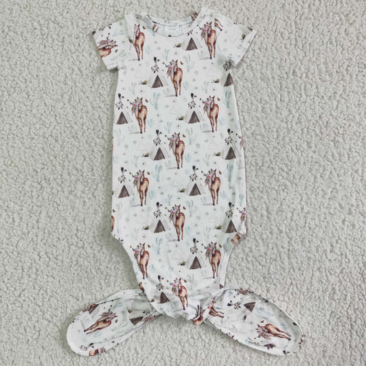 NB0011 Camping Baby Girls Gown Newborn