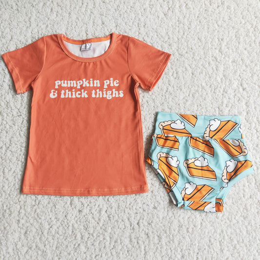 Fall Short Sleeve Pumpkin Bummies