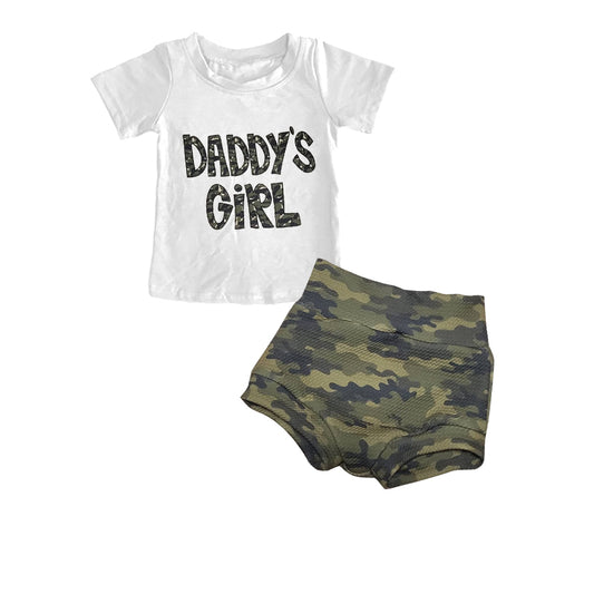 GBO0088 Daddy's Girl Short Sleeve Camo Print Bummies Set (Pre order )