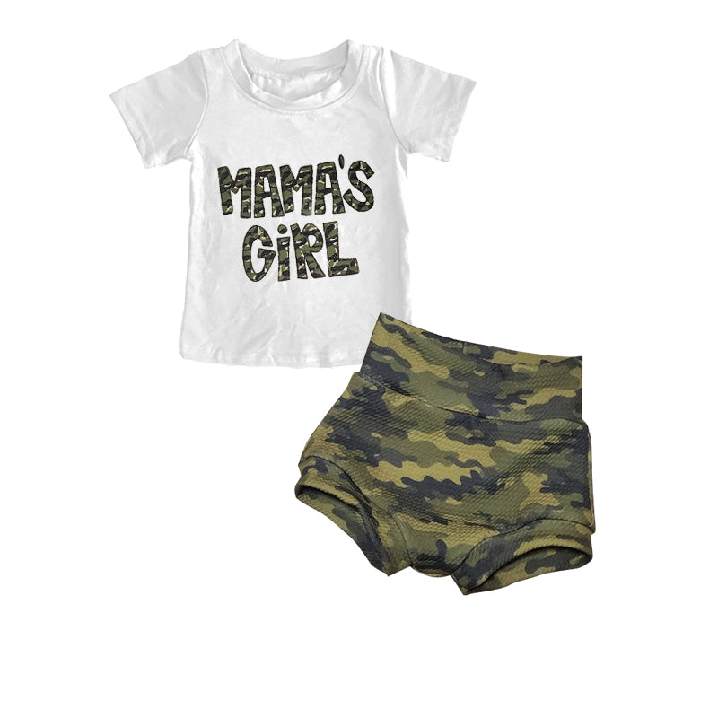 GBO0089 Mama's Girl Short Sleeve Camo Print Bummies Set (Pre order )