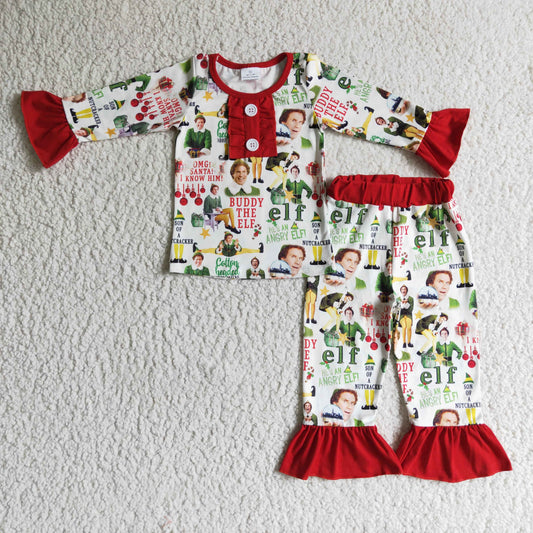 GLP0215 Christmas Cartoon Cute Girls Pajamas