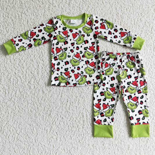 BLP0076 Christmas Green Boys Pajamas