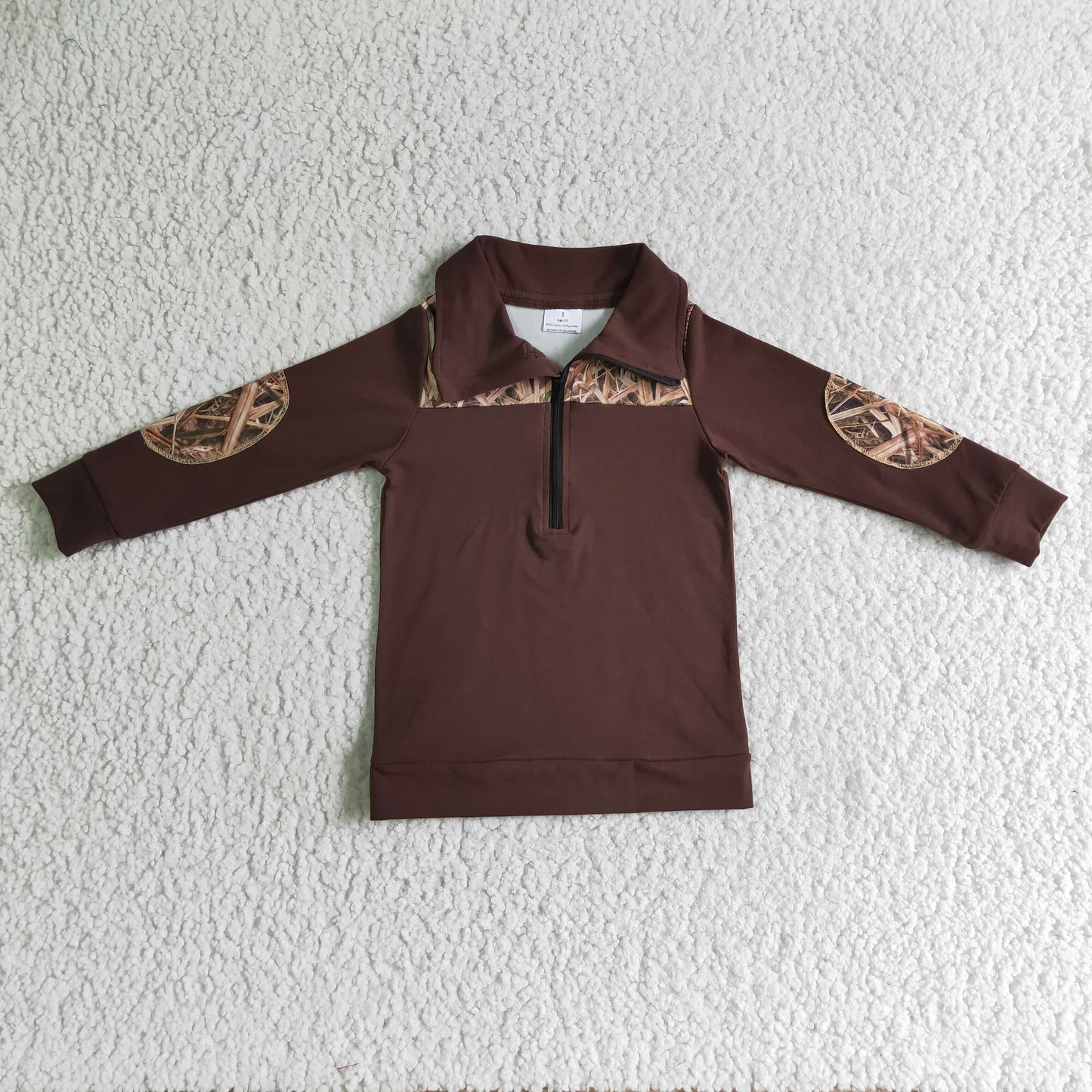 BT0070 Camo Print Brown Boys Pullover