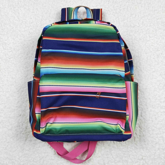 BA0039 Colorful Striped Print Western School Bag
