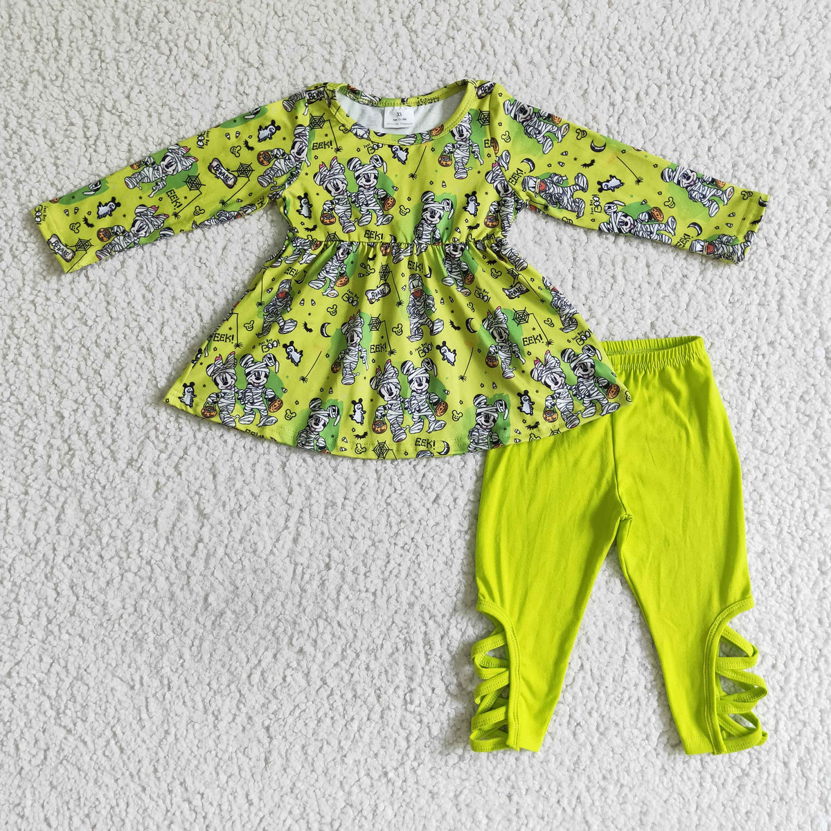 GLP0080 Green Cartoon Halloween Girls Outfits