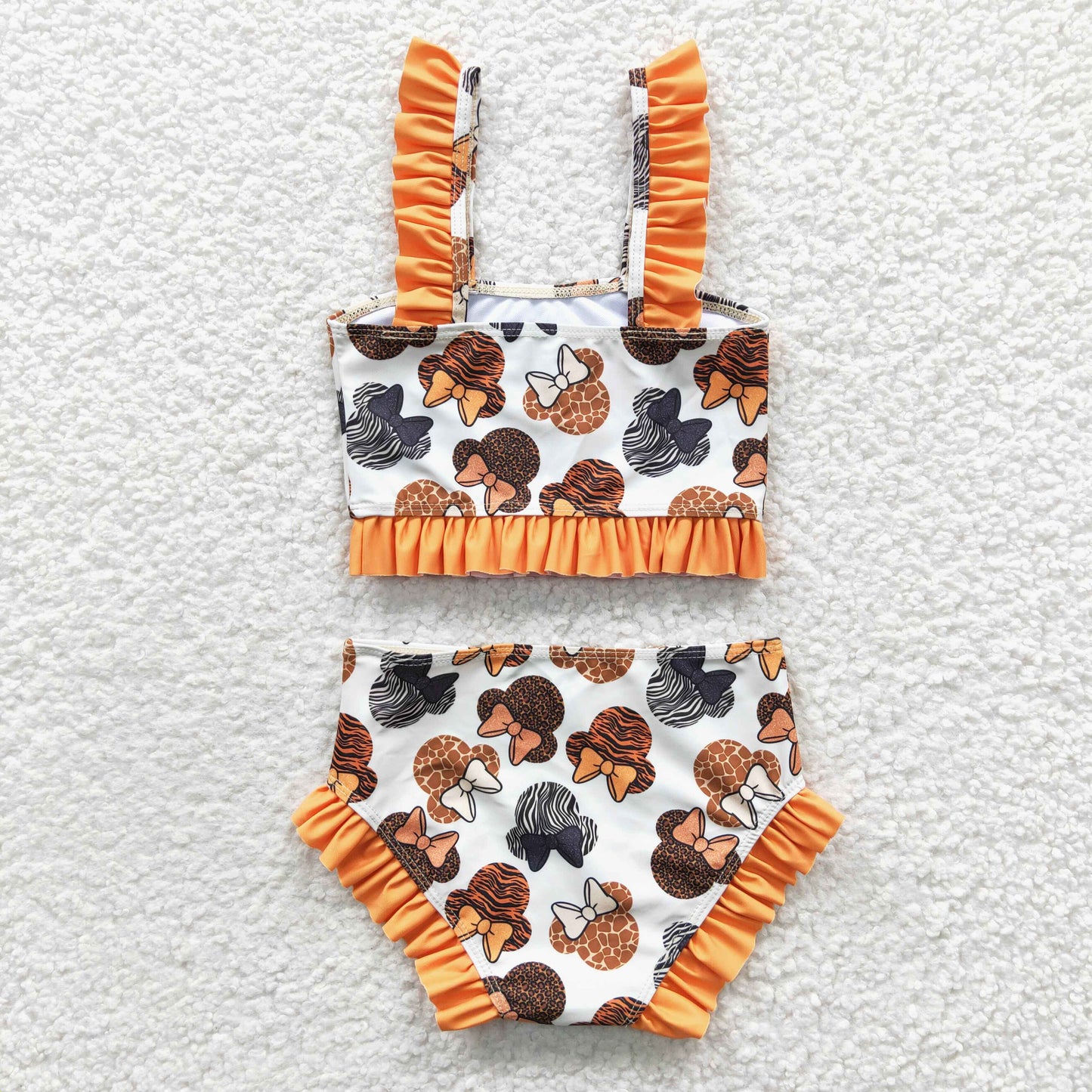 S0046 Cartoon Orange Girls Bathing Suits Swimsuits