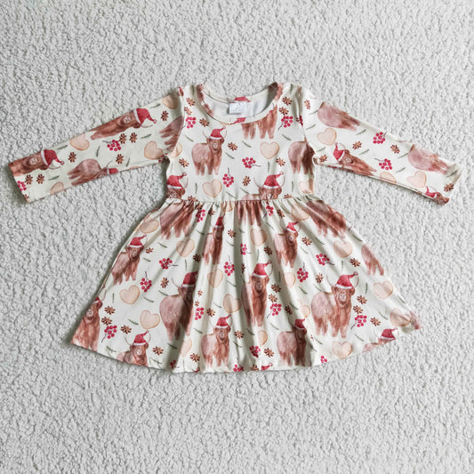 GLD0154 Highland Cow Christmas Dress