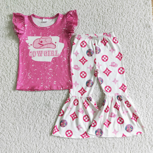 GSPO0091 Pink Cowgirl Baby Girls Outfits