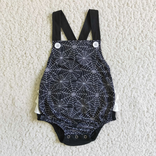 SR0075 Halloween Spider Web Cute Romper