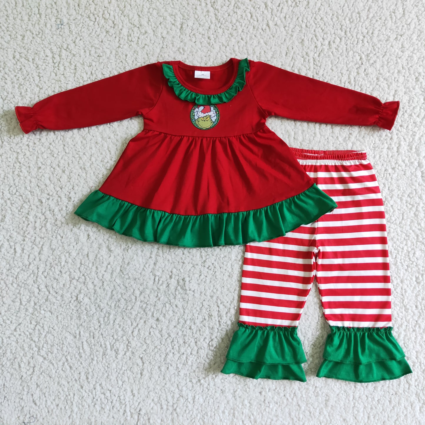 GLP0032 Christmas Embroidery Baby Girls Set