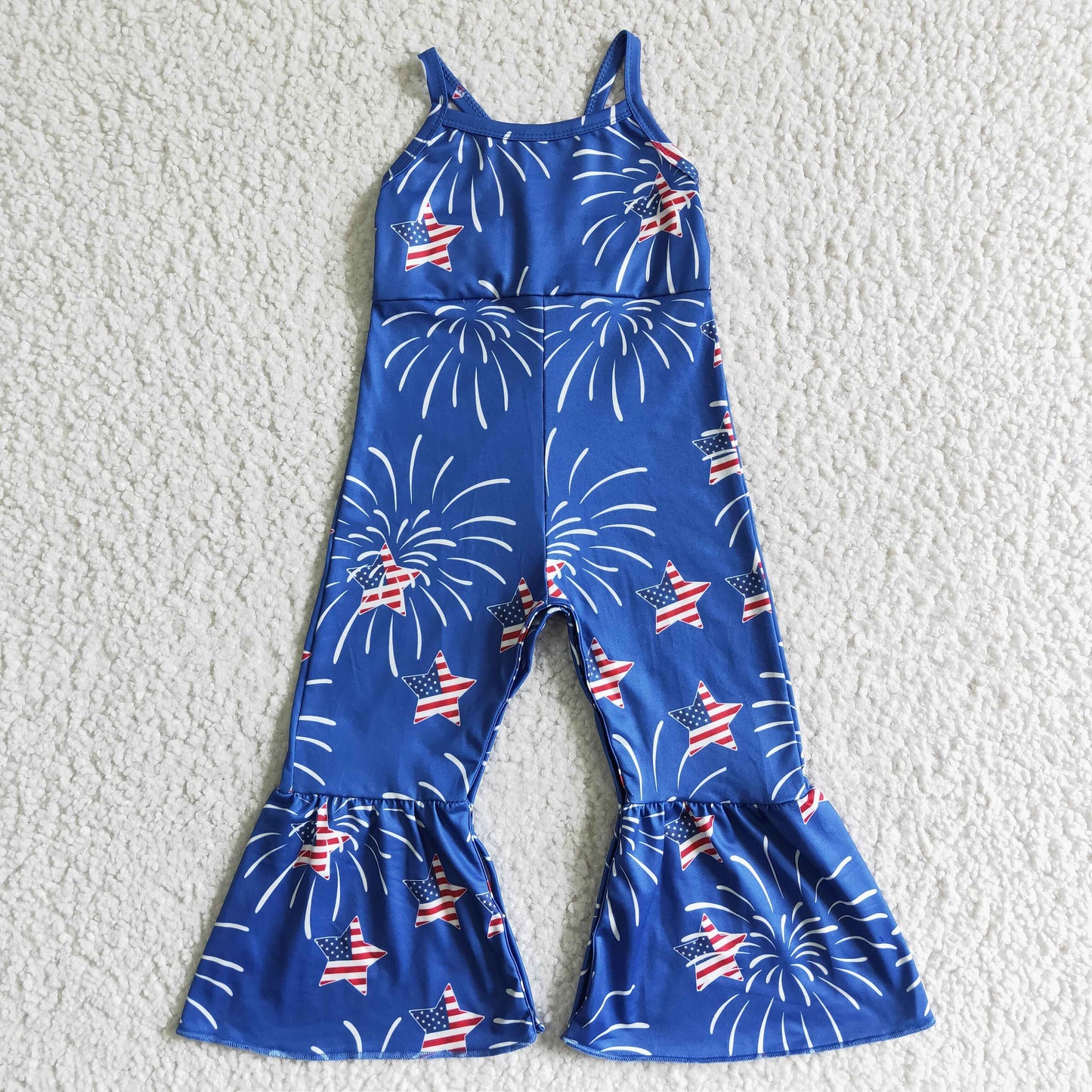 SR0055 4th Of July Baby Girls Jumpsuits