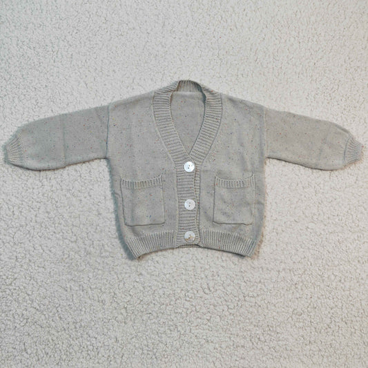 GT0141 Grey Long Sleeve Sweater Short Cardigan