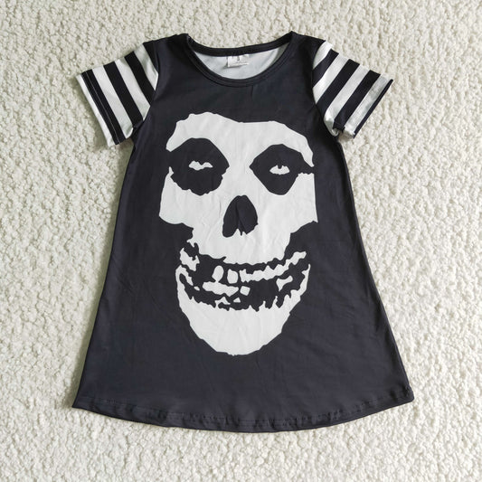 GSD0137 Halloween Skull Black Dress