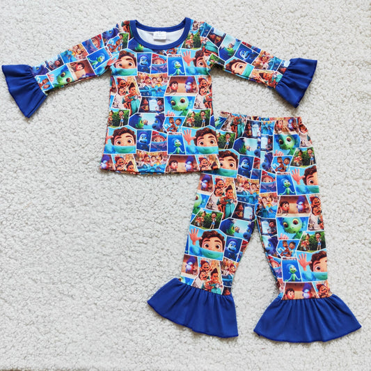 Cartoon Girls Ruffles Fashion Best Sale Casual Pajamas