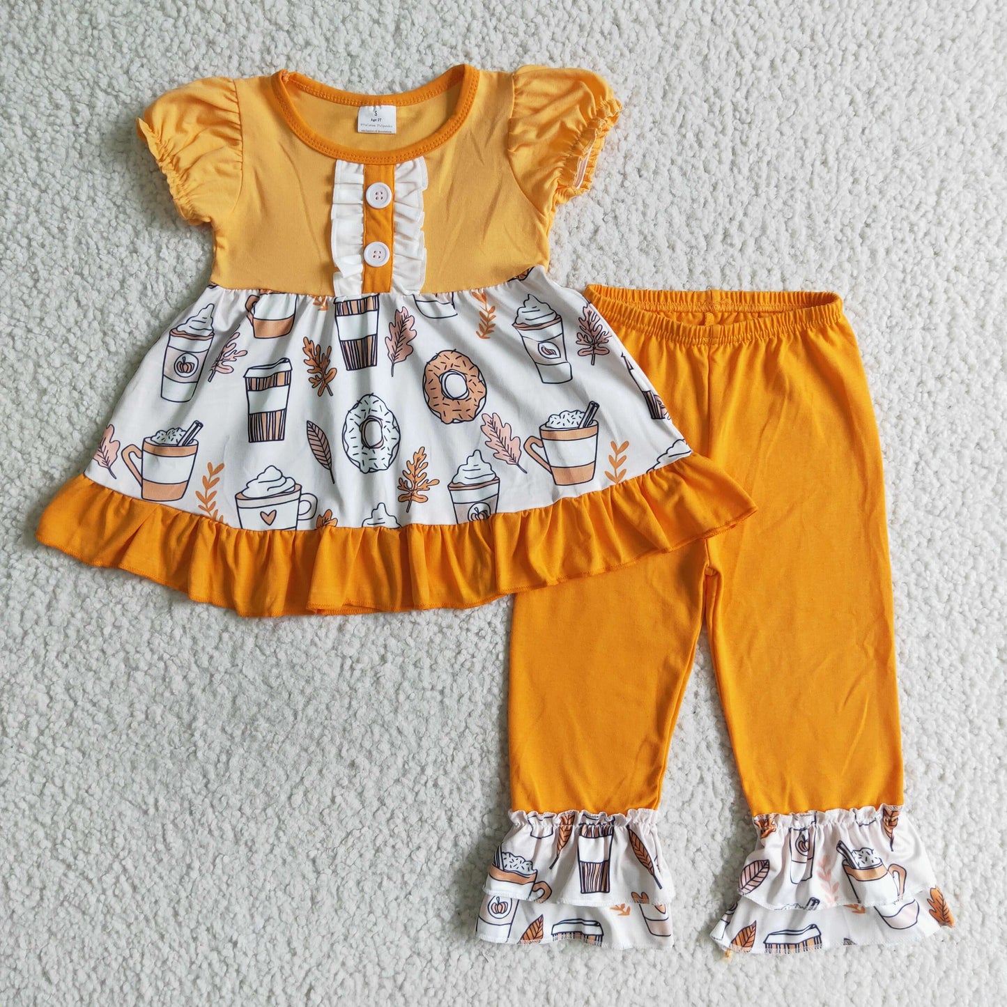 GSPO0123 Fall Orange Coffee Kids Outfits