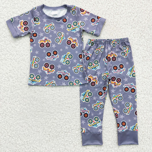 BSPO0039 Grey Truck Boys Pajamas