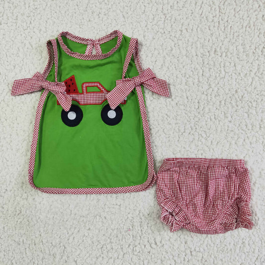 GBO0048 Summer Watermelon Embroidery Bummies Set