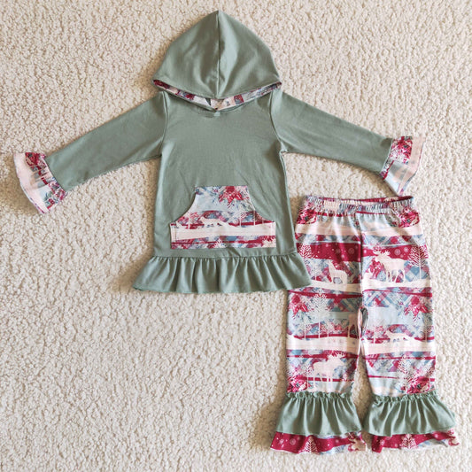 GLP0276 Christmas Deer Hoodie Set