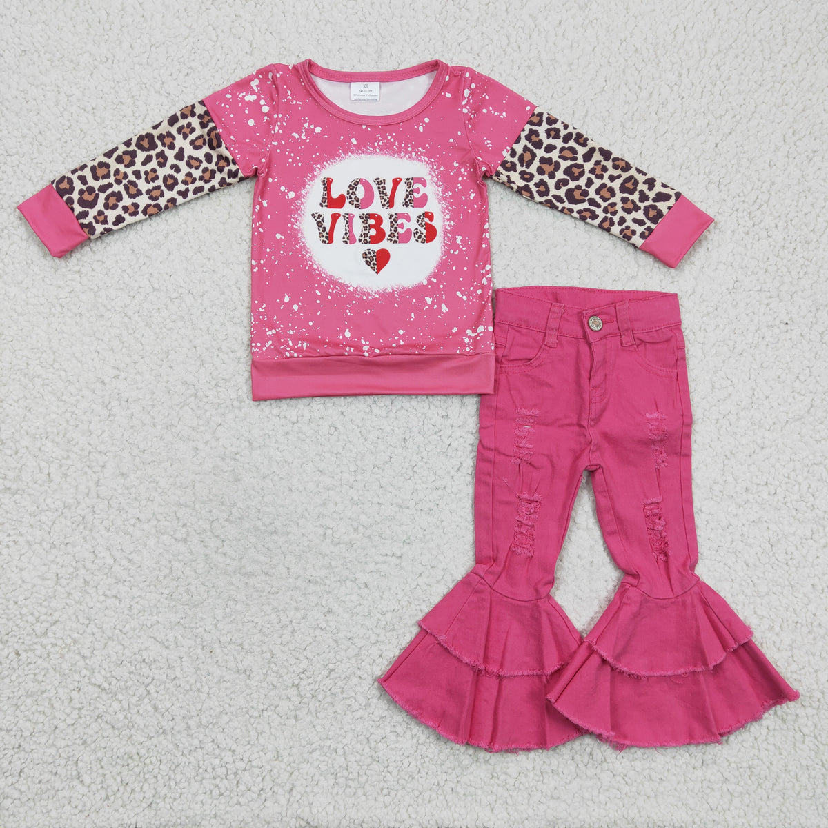 GLP0412 Valentine Love Vibe Pink Denim Jeans Outfits